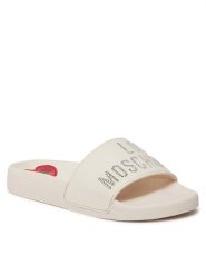 LOVE MOSCHINO Klapki JA28122G1II13102 Beżowy. Brązowe klapki damskie Love Moschino, bez wzorów, z tworzywa sztucznego, bez obcasa, bez zapięcia. Za 649.99 zł.