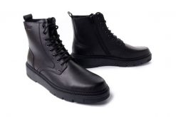 RIEKER 30101-00 black, trzewiki męskie. Czarne botki męskie Rieker, na zimę, bez wzorów, z wełny, bez obcasa, bez zapięcia. Za 439.90 zł.