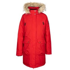 Kurtka Puchowa Damska Dana. Czerwone kurtki sportowe damskie Trespass, na zimę, m, bez wzorów, z dzianiny, bez ramiączek, z kapturem, trekkingowe. Za 788.99 zł.