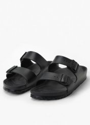 Klapki damskie Birkenstock Arizona EVA (129423). Czarne klapki damskie Birkenstock, bez wzorów, młodzieżowe, bez obcasa, bez zapięcia. Za 219.99 zł.
