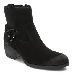 Czarne Kowbojki Armodo Stylowe Obuwie Damskie. Czarne kozaki damskie Armodo, bez wzorów, z jeansu, bez obcasa, na obcasie, bez zapięcia. Za 329.00 zł.