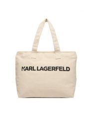 KARL LAGERFELD Torebka B2W50099 Kremowy. Białe shopperki damskie KARL LAGERFELD, bez wzorów, z materiału, bez dodatków. Za 389.99 zł.