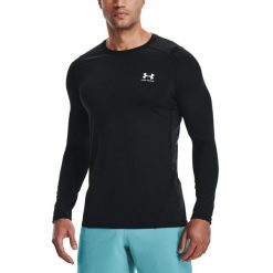 Koszulka sportowa męska Under Armour Hg Armour Fitted LS długi rękaw. Czarne bluzy sportowe męskie Under Armour, m, bez wzorów, bez kaptura, do biegania. Za 149.99 zł.
