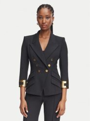 Elisabetta Franchi Marynarka GI-274-66E2-V670 Czarny Slim Fit. Czarne marynarki i żakiety damskie Elisabetta Franchi, bez wzorów, z syntetyku, bez kołnierzyka, bez ramiączek. Za 2,869.00 zł.