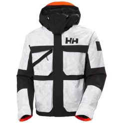 Kurtka narciarska z kapturem Helly Hansen Ullr D Heritage. Szare kurtki sportowe damskie Helly Hansen, na zimę, bez wzorów, bez ramiączek, z kapturem, narciarskie. W wyprzedaży za 1,137.00 zł.