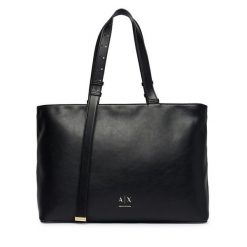 Torebka Armani Exchange. Czarne shopperki damskie Armani Exchange, bez wzorów, bez dodatków. Za 729.99 zł.