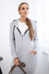 Bluza sukienkowa z kapturem szara. Szare bluzy damskie KESI, l, bez wzorów, z bawełny, bez ramiączek, z kapturem. Za 234.40 zł.