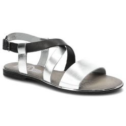 Srebrne Sandały Lemar Damskie Skórzane Buty Na Lato. Szare sandały damskie Lemar, bez wzorów, bez obcasa, na płaskiej podeszwie, bez zapięcia. Za 129.00 zł.