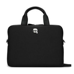 Torba na laptopa KARL LAGERFELD. Czarne torby na laptopa damskie KARL LAGERFELD, bez wzorów. Za 399.99 zł.