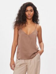 Marella Top Orda 2413161041200 Brązowy Regular Fit. Brązowe topy damskie Marella, bez wzorów, z syntetyku, bez kołnierzyka, bez ramiączek. Za 699.99 zł.
