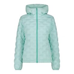 Damska kurtka z kapturem CMP. Niebieskie kurtki sportowe damskie CMP, bez wzorów, z puchu, bez ramiączek, z kapturem, narciarskie. Za 649.00 zł.