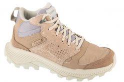 Buty trekkingowe damskie, Tempo Sol Mid WP. Brązowe obuwie trekkingowe damskie Merrell, z materiału, bez zapięcia. Za 379.99 zł.