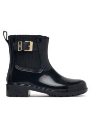 Tommy Hilfiger Kalosze Th Buckle Glossy Ankle Rain Boot FW0FW09543 Czarny. Czarne kalosze damskie Tommy Hilfiger, bez wzorów, z syntetyku, bez zapięcia. Za 409.99 zł.