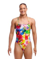 Strój kąpielowy damski Funkita Ink Jet Strapped In. Brązowe stroje kąpielowe damskie Funkita, bez wzorów, z dzianiny. Za 230.99 zł.