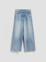 Jeansy baggy - niebieski. Niebieskie jeansy damskie Reserved, bez wzorów, z bawełny. Za 139.99 zł.