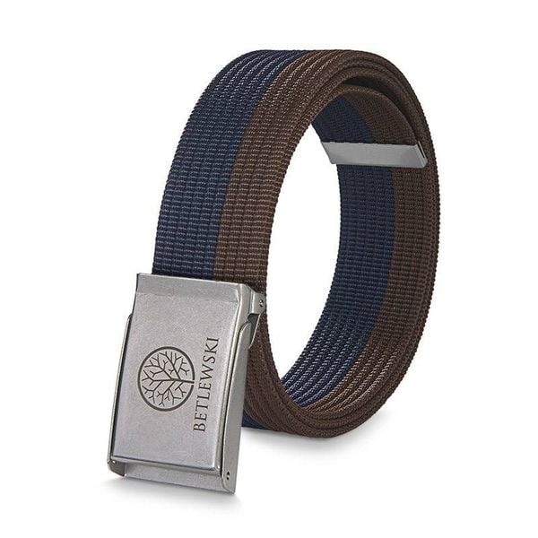 Pasek parciany BETLEWSKI PRC-10_SR-2 L brązowo-granatowy. Brązowe paski męskie Betlewski, z materiału. Za 34.99 zł.