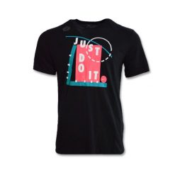 Koszulka sportowa unisex Nike Just Do It Dry z krótkim rękawem. Czarne koszulki sportowe damskie Nike, s, bez wzorów, bez ramiączek, do koszykówki. Za 153.00 zł.