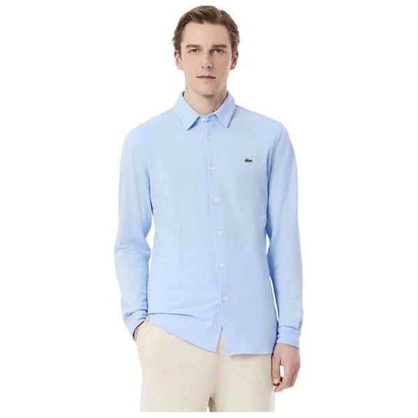 Koszula męska Lacoste. Niebieskie koszule męskie Lacoste, m, bez wzorów, z bawełny, biznesowe, bez kołnierzyka, bez ramiączek. Za 756.99 zł.