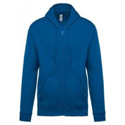 Bluza z kapturem i zamkiem błyskawicznym Kariban Molleton. Niebieskie bluzy damskie KARIBAN, m, bez wzorów, z bawełny, bez ramiączek, z kapturem. Za 158.00 zł.