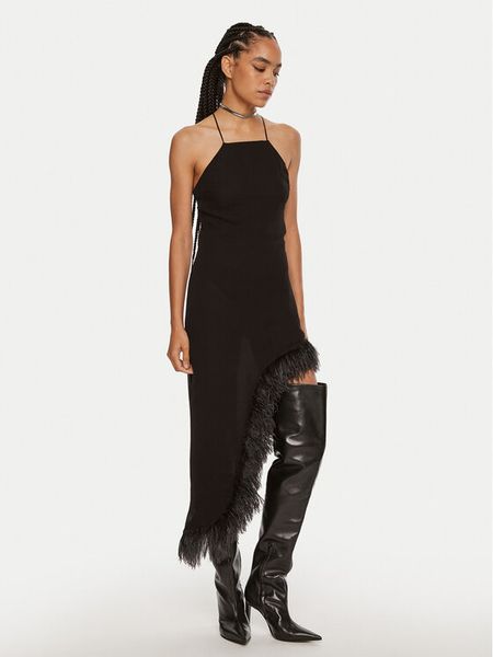 Patrizia Pepe Sukienka koktajlowa 8A1384 A060 Czarny Slim Fit. Czarne sukienki damskie Patrizia Pepe, bez wzorów, z syntetyku, wizytowe, bez kołnierzyka, bez ramiączek. Za 2,199.00 zł.