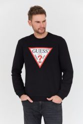 GUESS Czarna bluza Audley. Czarne bluzy męskie Guess, l, z aplikacjami, bez ramiączek, bez kaptura. W wyprzedaży za 189.99 zł.