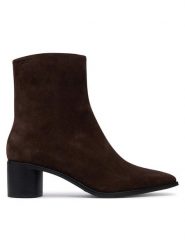 Vagabond Shoemakers Botki Fay 6100-040-31 Brązowy ciemny. Brązowe botki damskie Vagabond Shoemakers, bez wzorów, ze skóry, bez obcasa, na słupku, bez zapięcia. Za 694.99 zł.