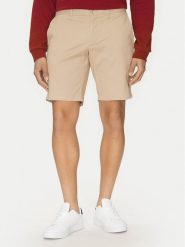 Tommy Hilfiger Szorty materiałowe Brooklyn MW0MW23563 Beżowy Regular Fit. Brązowe szorty męskie Tommy Hilfiger, bez wzorów, z bawełny. Za 209.99 zł.