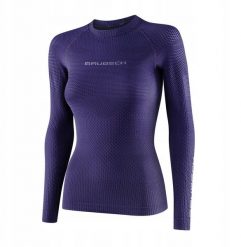 LS1594W Koszulka damska 3D PRO z długim rękawem fioletowy XL. Fioletowe bluzki damskie Brubeck, xl, bez wzorów, bez kołnierzyka, bez ramiączek. Za 189.46 zł.