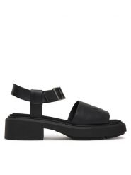 Calvin Klein Sandały Chunky Sandal Lth Mg HW0HW03131 Czarny. Czarne sandały damskie Calvin Klein, bez wzorów, ze skóry, bez obcasa, na płaskiej podeszwie, bez zapięcia. Za 489.99 zł.
