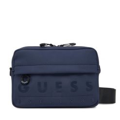Saszetka Guess. Niebieskie saszetki i nerki męskie Guess, z aplikacjami. Za 169.99 zł.