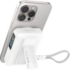 Powerbank Pitaka Mobile Origin 10000 mAh Qi2 TFT Display Semi-solid PowerBank PB19 - USB-C Cable White (MO-TDS-PB19-WHT). Białe powerbanki Pitaka. Za 151.34 zł.
