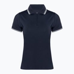 Koszulka damska Wilson Team Polo. Niebieskie bluzki damskie Wilson, bez wzorów, sportowe, bez kołnierzyka, bez ramiączek. Za 229.99 zł.