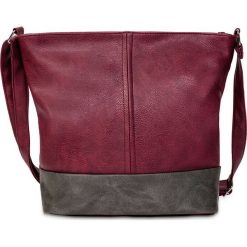 Torba shopper dwukolorowa medium bonprix jeżynowy. Fioletowe shopperki damskie bonprix, bez wzorów, bez dodatków. Za 89.99 zł.