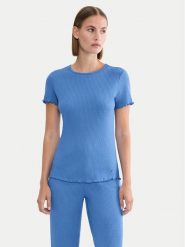 Triumph Koszulka piżamowa Mix & Match 10227214 Niebieski Regular Fit. Niebieskie koszule nocne damskie Triumph, bez wzorów, z bawełny, bez ramiączek. Za 109.99 zł.