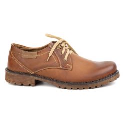 Buty męskie skórzane OLIVIER 312GT brązowe. Brązowe botki męskie bez wzorów, z jeansu, casualowe, bez obcasa, bez zapięcia. Za 351.82 zł.