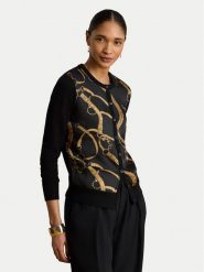 LAUREN RALPH LAUREN Kardigan 200P13977001 Czarny Regular Fit. Czarne kardigany damskie Lauren Ralph Lauren, s, bez wzorów, z syntetyku, bez kołnierzyka. Za 859.99 zł.