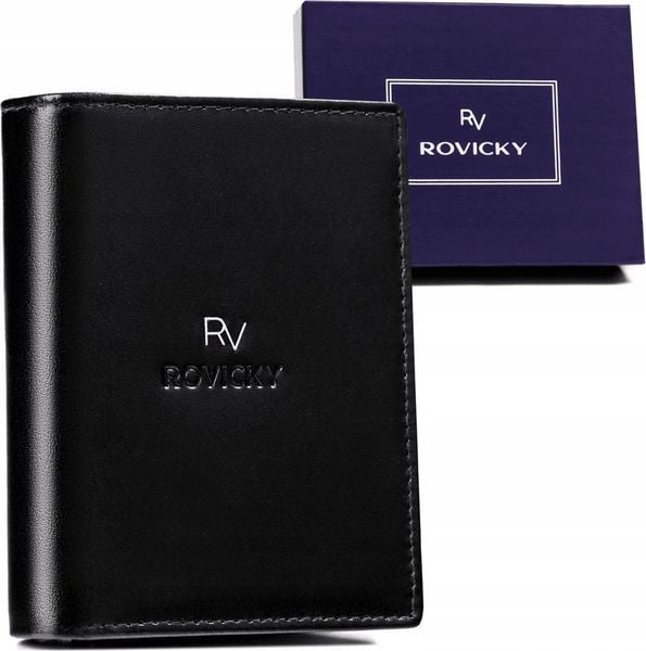 Rovicky Portfel męski wyposażony w system RFID wykonany ze skóry naturalnej - Rovicky NoSize. Portfele męskie ROVICKY, bez wzorów, ze skóry. Za 129.01 zł.