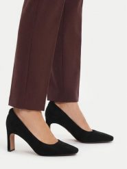 Nine West Czółenka CEO-LP806187-1 Czarny. Czarne czółenka damskie Nine West, bez wzorów, z materiału, bez obcasa, bez zapięcia. Za 249.99 zł.