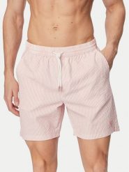 Guess Szorty kąpielowe F6GT11 WN342 Różowy jasny Regular Fit. Czerwone kąpielówki męskie Guess, l, z aplikacjami, z syntetyku. Za 299.99 zł.