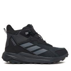 Trekkingi adidas. Czarne buty zimowe męskie Adidas, bez wzorów, bez obcasa, bez zapięcia. Za 439.99 zł.