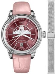 Zegarek damski Aviator V.1.33.0.264.4.PM-SET srebrny. Szare zegarki damskie AVIATOR, srebrne. Za 3,116.57 zł.