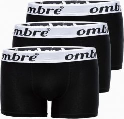 Ombre Bokserki męskie bawełniane U159 - czarne 3-pak XXL. Czarne bokserki męskie Ombre, bez wzorów, z bawełny. Za 29.99 zł.