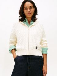 Tommy Hilfiger Kardigan Kobiety Bawełna beżowy, XS. Brązowe kardigany damskie Tommy Hilfiger, xs, bez wzorów, z bawełny, bez kołnierzyka. Za 429.95 zł.