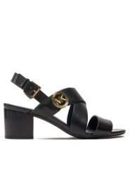 MICHAEL Michael Kors Sandały Vera 40S4VEMS1L Czarny. Czarne sandały damskie MICHAEL Michael Kors, bez wzorów, ze skóry, bez obcasa, na słupku, bez zapięcia. Za 549.99 zł.