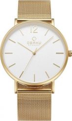 Zegarek OBAKU Zegarek męski Obaku Denmark V197GXGWMG1 złoty. Żółte zegarki męskie OBAKU, bez wzorów, złote. Za 413.00 zł.