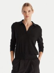 Calvin Klein Sweter LV044A305G Czarny Regular Fit. Czarne swetry nierozpinane damskie Calvin Klein, m, bez wzorów, z syntetyku, bez kołnierzyka, bez ramiączek. Za 469.99 zł.