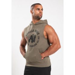 Marshall Bluza z kapturem bez rękawów - zielony. Zielone bluzy damskie GORILLA WEAR, l, bez wzorów, bez ramiączek, z kapturem. Za 255.00 zł.