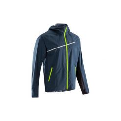 Kurtka wodoodporna do biegania TRAIL męska. Szare kurtki męskie KALENJI, m, bez wzorów, z materiału, bez kaptura. Za 249.99 zł.