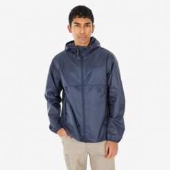 Second Life - Kurtka turystyczna męska Quechua Raincut zamek - Stan Doskonały. Niebieskie kurtki męskie QUECHUA, m, bez wzorów, z materiału, z kapturem. Za 25.99 zł.