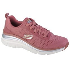 Buty sportowe Sneakersy damskie, Skechers Fashion Fit - Make Moves. Czerwone obuwie sportowe damskie Skechers, bez wzorów, bez zapięcia, trekkingowe. Za 279.99 zł.
